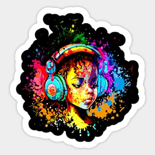 hip Hop girl watercolor Sticker